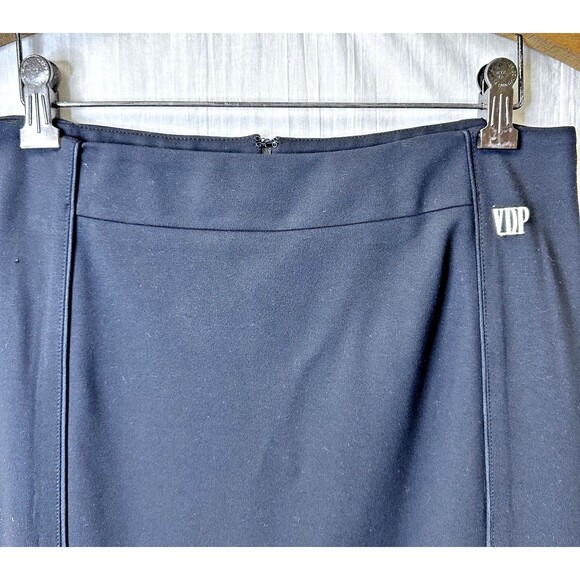 VDP Collection Women Black Stretch Below Knee Pencil Skirt SZ 8/44 Made in Italy - Picture 4 of 13
